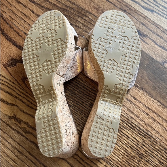 Jimmy Choo Metallic Crisscross Sandals - Picture 8 of 8